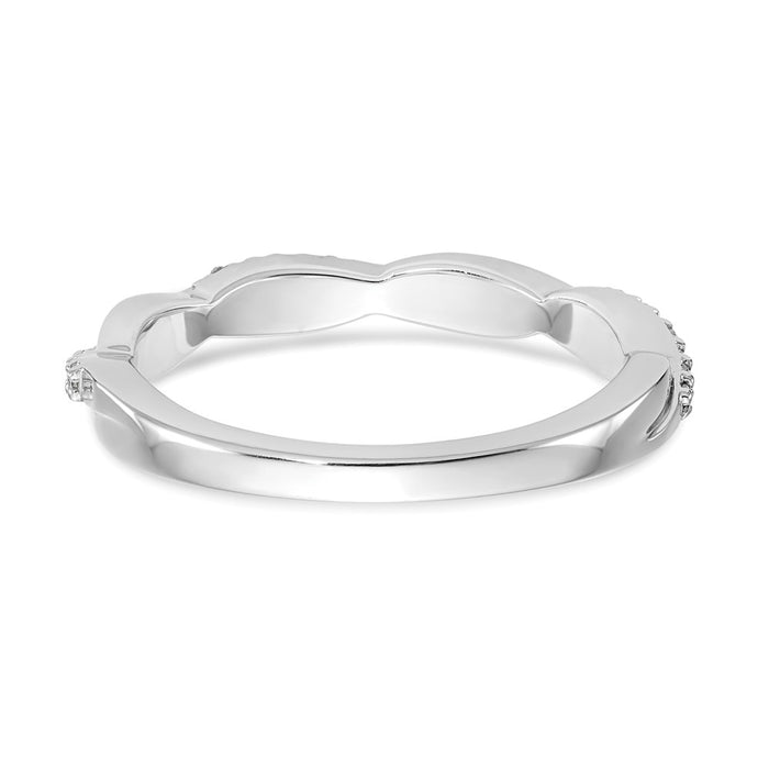 Buy 14K White Gold Twisted 1/8 Carat Diamond Eternity Band - Stylish Value!-5