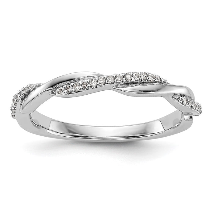 Buy 14K White Gold Twisted 1/8 Carat Diamond Eternity Band - Stylish Value!-1