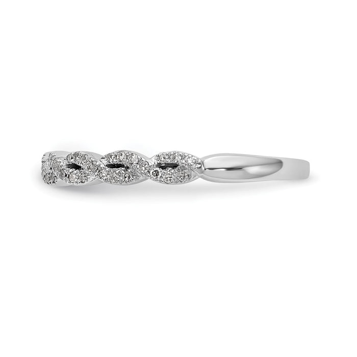 Exclusive 14K White Gold Twisted Diamond Band, 1/6 Carat - Stylish Value!-3