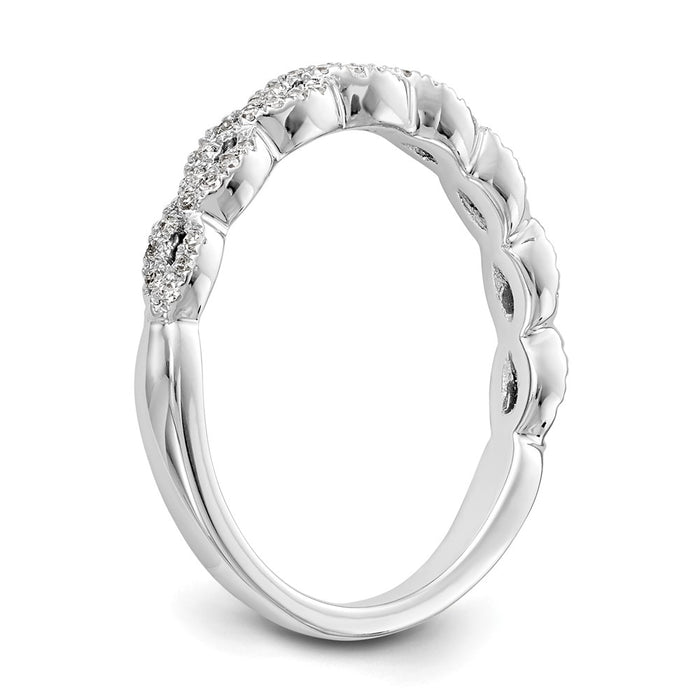 Exclusive 14K White Gold Twisted Diamond Band, 1/6 Carat - Stylish Value!-6
