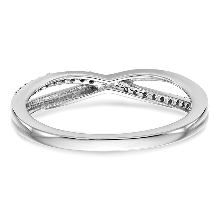 Buy Stylish 14K White Gold Twisted Eternity Band with 1/10 Carat Diamond-5