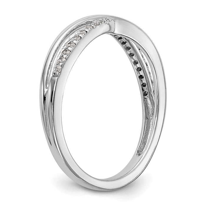 Buy Stylish 14K White Gold Twisted Eternity Band with 1/10 Carat Diamond-6