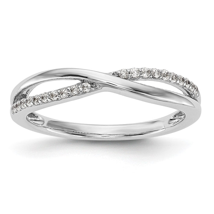 Buy Stylish 14K White Gold Twisted Eternity Band with 1/10 Carat Diamond-1
