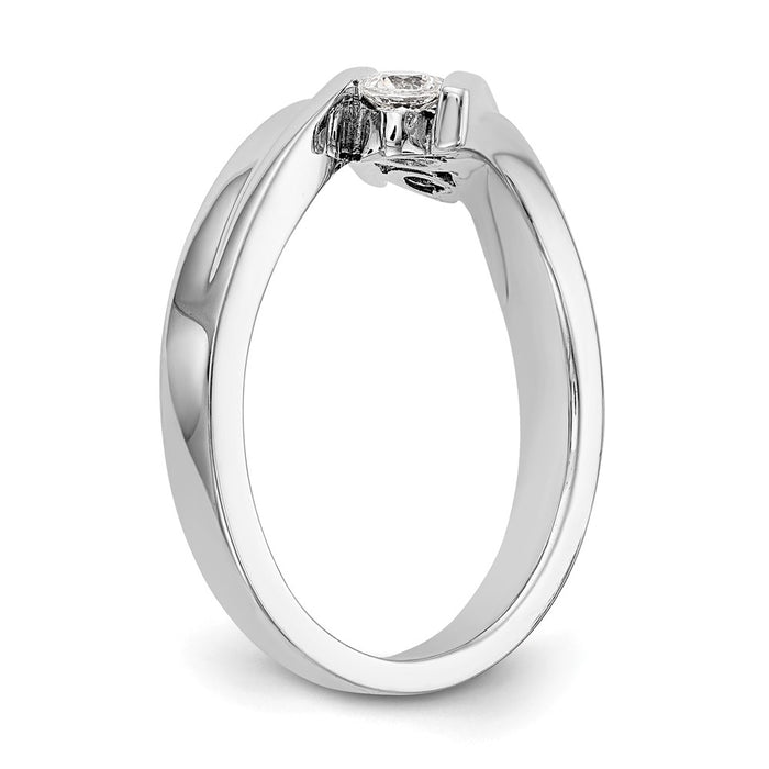 Exclusive 14K White Gold 3-Stone Bypass Diamond Ring for 3-3.0mm Stones-6