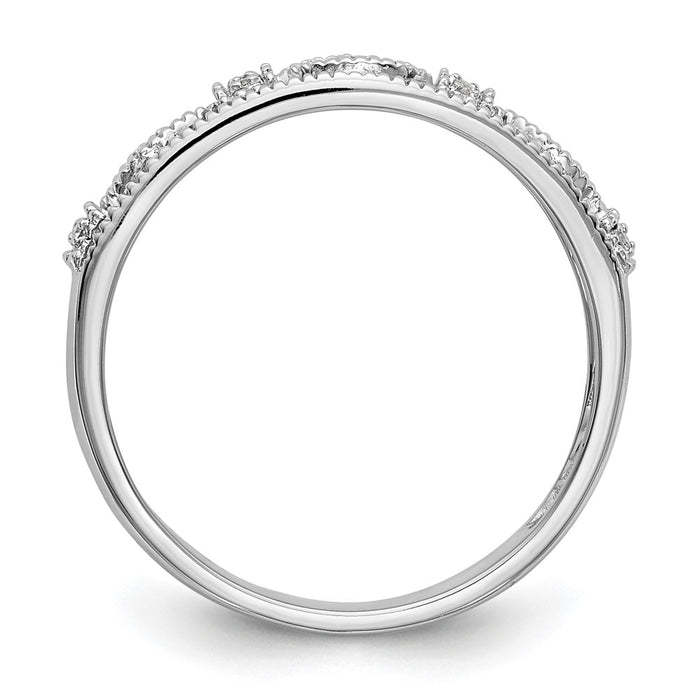 Buy Stylish 14K White Gold Diamond Wedding Band, 1/10 Carat Total Weight-2
