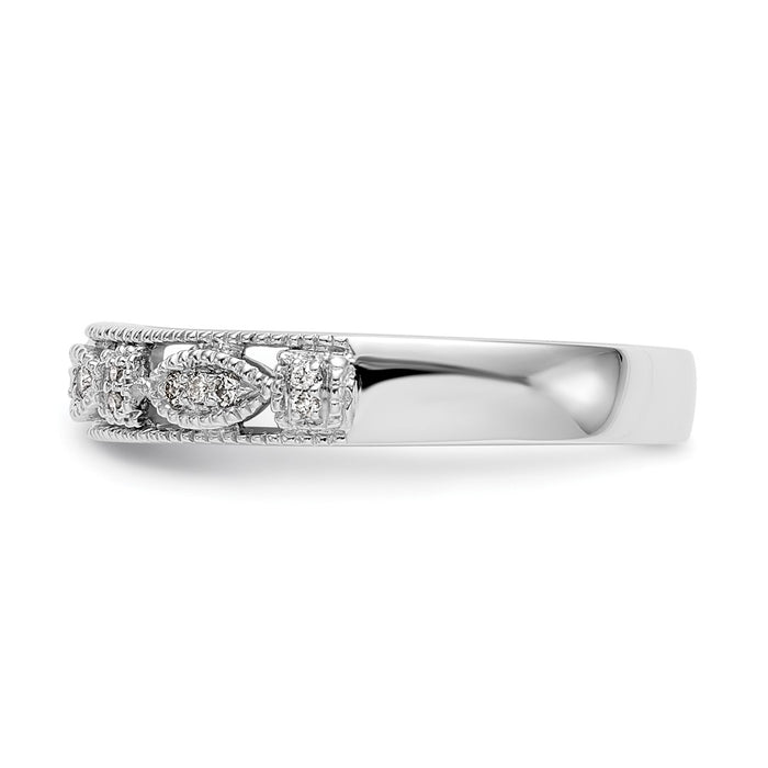 Buy Stylish 14K White Gold Diamond Wedding Band, 1/10 Carat Total Weight-3