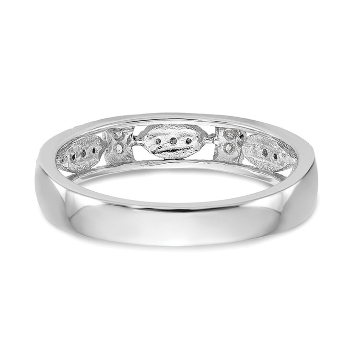 Buy Stylish 14K White Gold Diamond Wedding Band, 1/10 Carat Total Weight-5