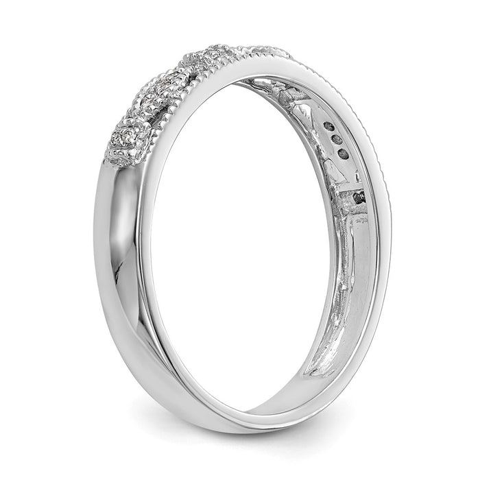 Buy Stylish 14K White Gold Diamond Wedding Band, 1/10 Carat Total Weight-6