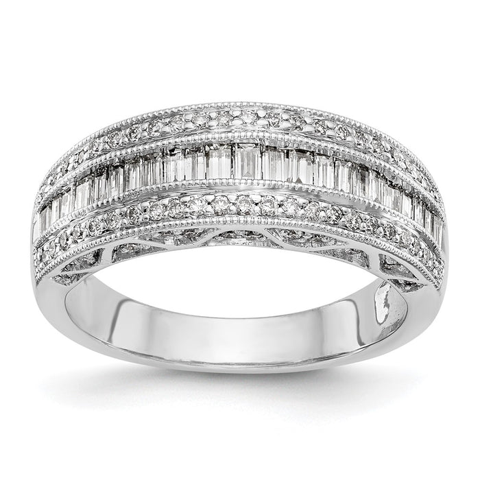 Exclusive 14K White Gold Eternity Band - 3/4 Carat Diamonds, Stylish Design-1