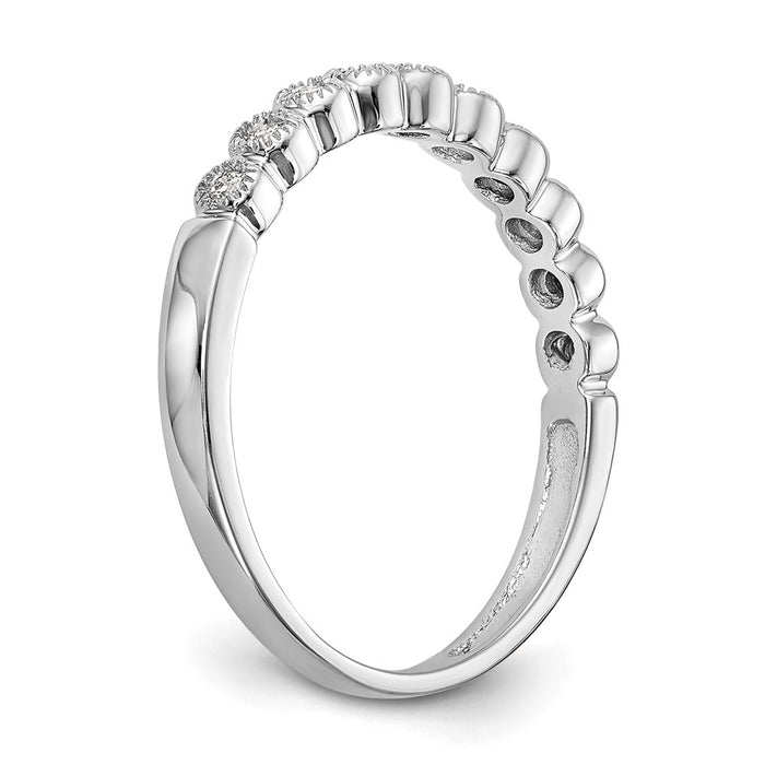 Buy Designer 14K White Gold Diamond Band, 1/10 Carat Total Weight - Stylish Value!-6