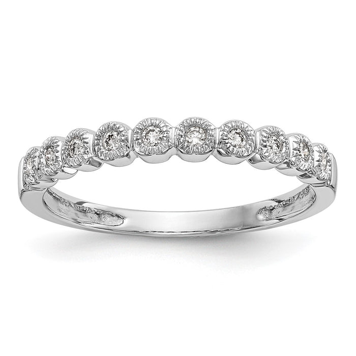 Buy Designer 14K White Gold Diamond Band, 1/10 Carat Total Weight - Stylish Value!-1