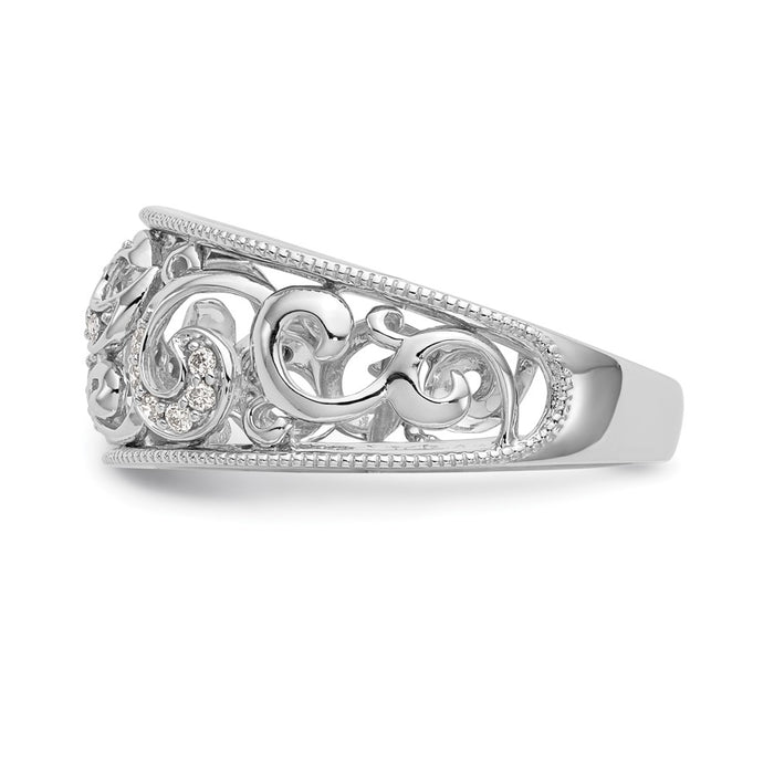 Buy Stylish 14K White Gold Twisted Diamond Band - 1/6 Carat Total Weight-3
