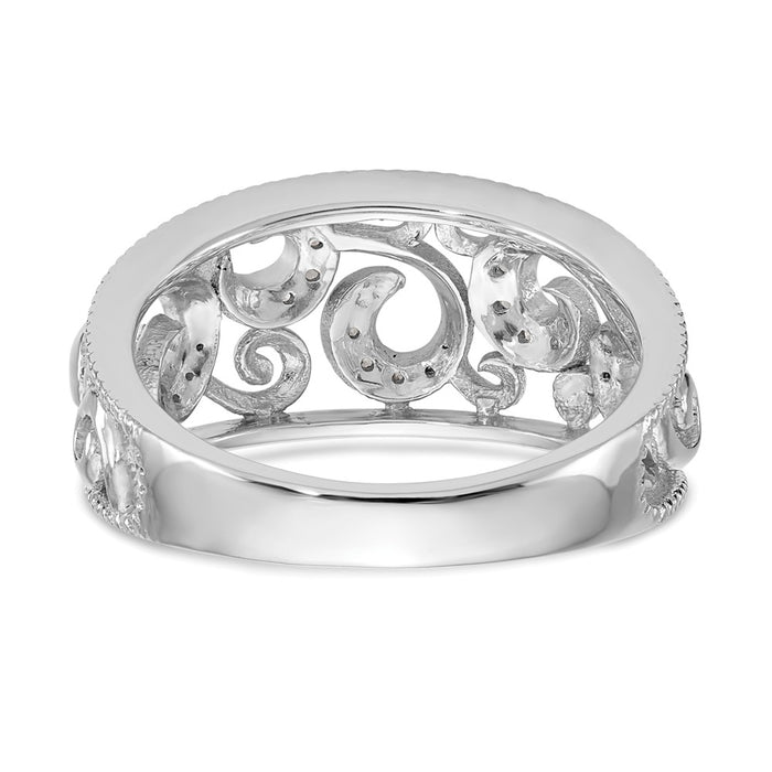 Buy Stylish 14K White Gold Twisted Diamond Band - 1/6 Carat Total Weight-5