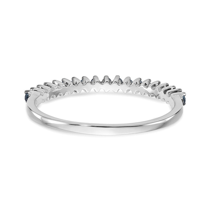 Exclusive 14K White Gold Band with 1/6 Carat Blue Diamonds - Stylish Value!-5