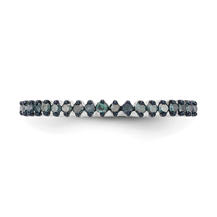 Exclusive 14K White Gold 1/6 Carat Black Diamond Eternity Band - Stylish Value-6