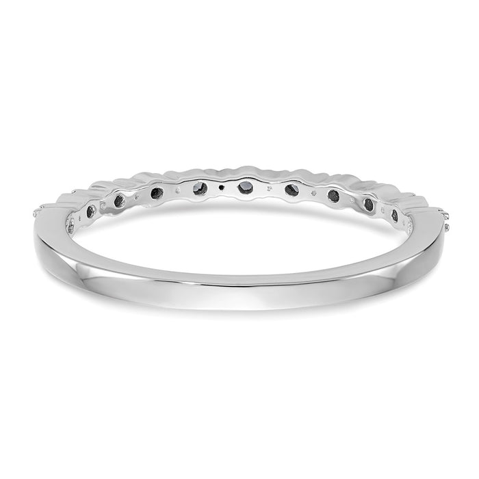 High-Quality 14K White Gold Blue Diamond Band - 1/10 Carat, Stylish Value!-5