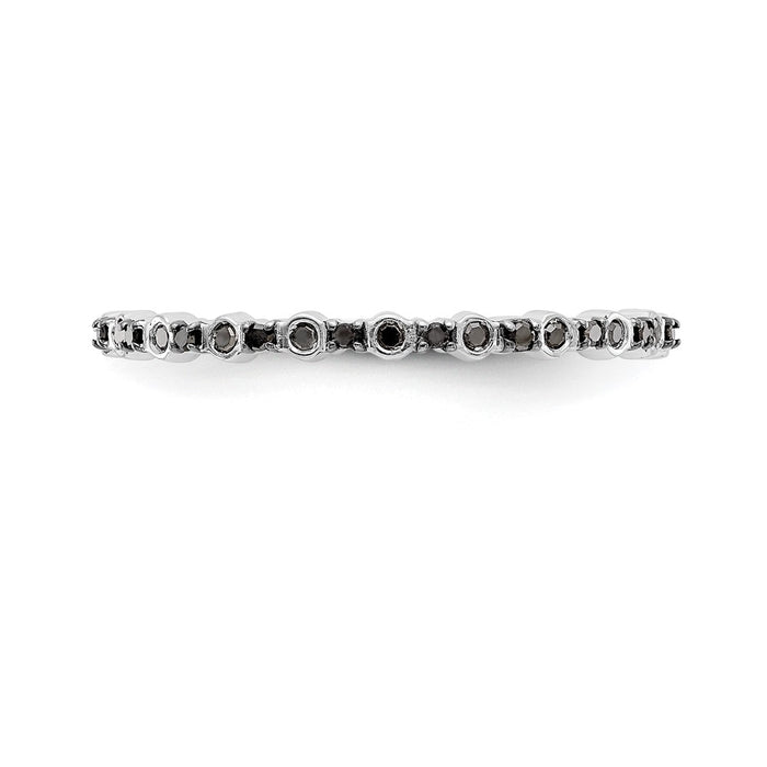 Buy 14K White Gold 1/10 Carat Black Diamond Eternity Band - Stylish Value!-4