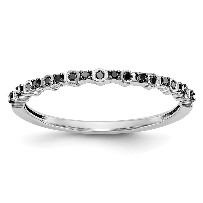 Buy 14K White Gold 1/10 Carat Black Diamond Eternity Band - Stylish Value!-1
