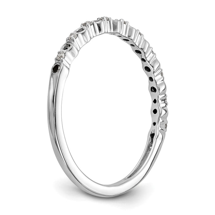 Buy Stylish 14K White Gold Eternity Band with 1/10 Carat Black & White Diamonds-6