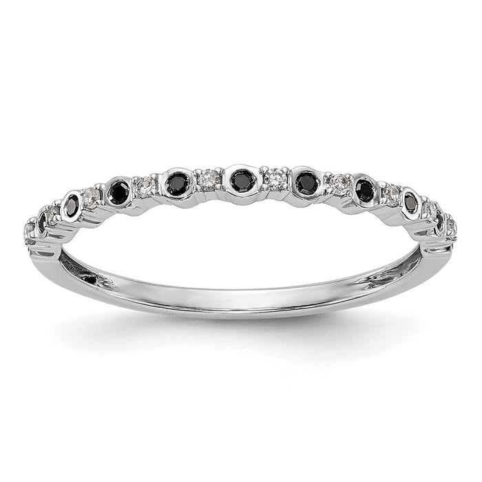 Buy Stylish 14K White Gold Eternity Band with 1/10 Carat Black & White Diamonds-1