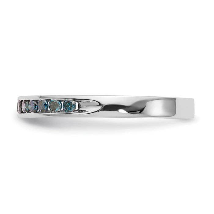 Buy Exclusive 14K White Gold Band with 1/4 Carat Blue Diamonds - Stylish Value!-3