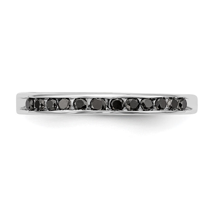 Buy Exclusive 14K White Gold Channel Set Band with 1/4 Carat Black Diamond - Luxury Value-5