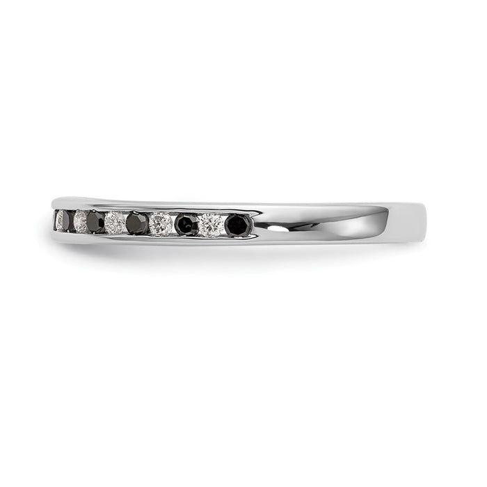 Buy 14K White Gold Channel Set Band - 1/4 Carat Black and White Diamonds, Stylish Value-3