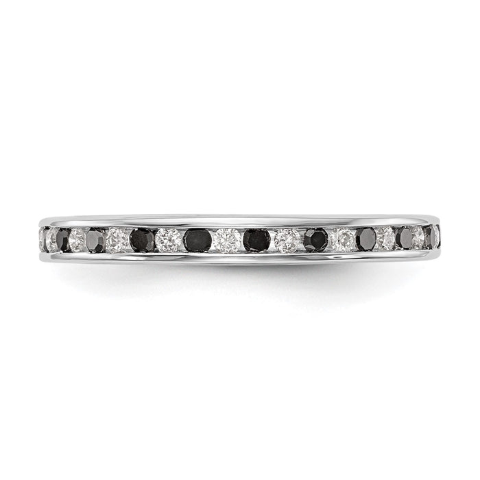 Buy 14K White Gold Channel Set Band - 1/4 Carat Black and White Diamonds, Stylish Value-4