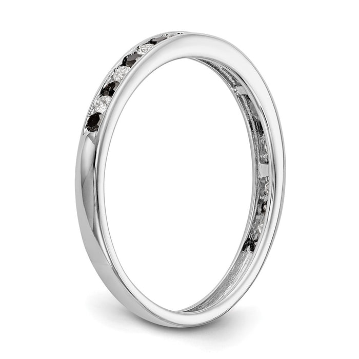 Buy 14K White Gold Channel Set Band - 1/4 Carat Black and White Diamonds, Stylish Value-6