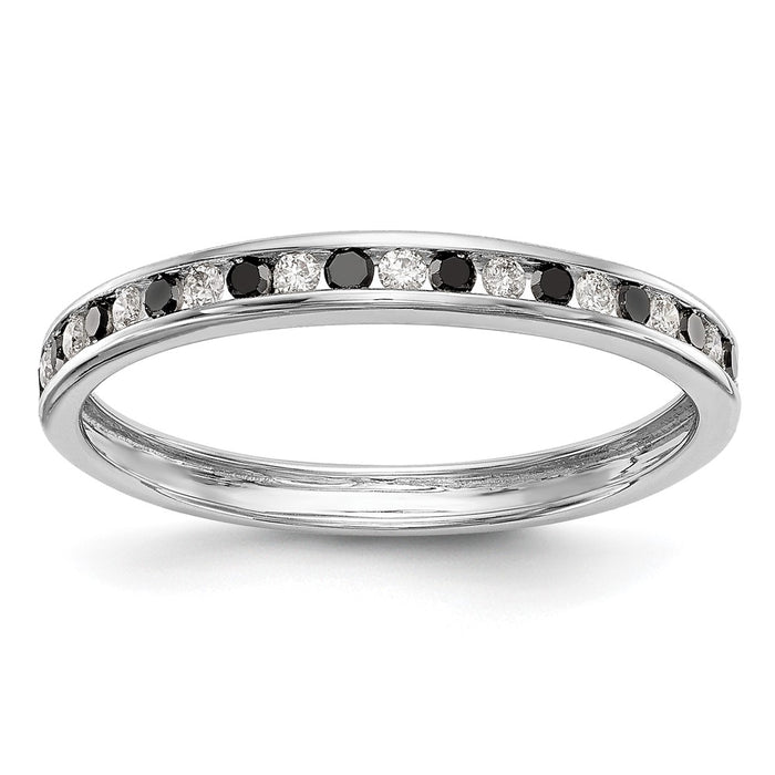 Buy 14K White Gold Channel Set Band - 1/4 Carat Black and White Diamonds, Stylish Value-1