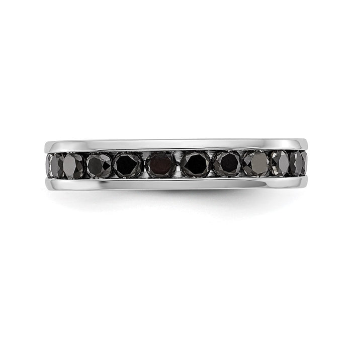 Buy Exclusive 14K White Gold 3/4 Carat Black Diamond Channel Set Band-4