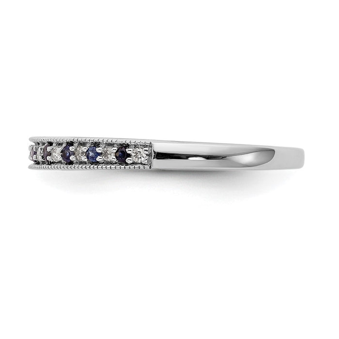 Shop Exclusive 14K White Gold Full Band with 1/10 Carat Diamonds & Sapphires-3