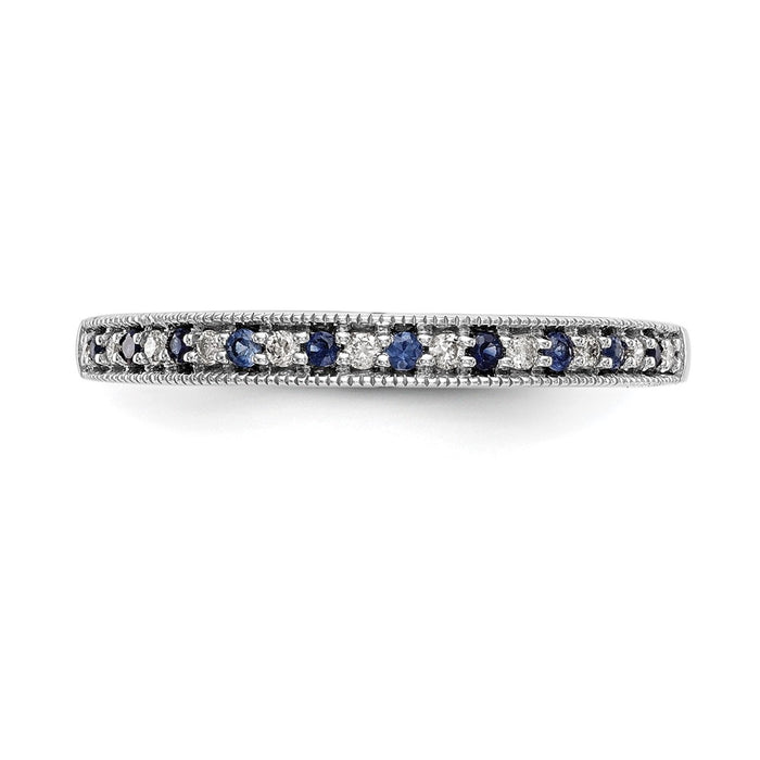 Shop Exclusive 14K White Gold Full Band with 1/10 Carat Diamonds & Sapphires-4