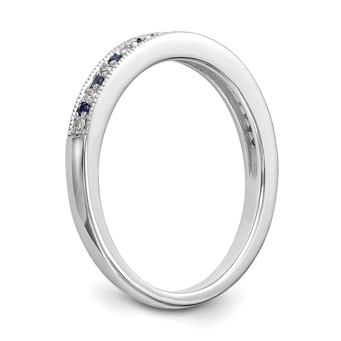 Shop Exclusive 14K White Gold Full Band with 1/10 Carat Diamonds & Sapphires-6