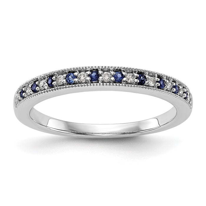 Shop Exclusive 14K White Gold Full Band with 1/10 Carat Diamonds & Sapphires-1
