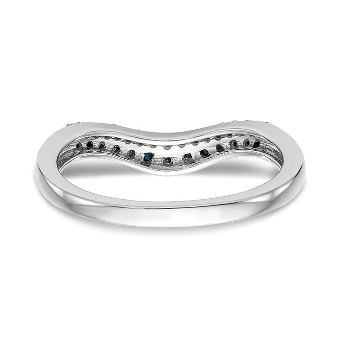 Buy Stylish 14K White Gold Contoured Band with 1/5 Carat Diamonds-6