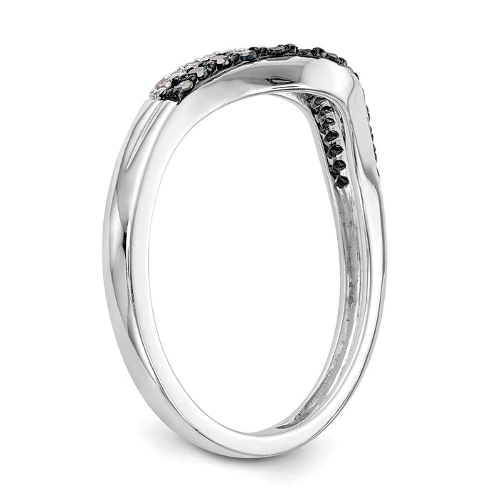 Buy Stylish 14K White Gold Contoured Band with 1/5 Carat Diamonds-7