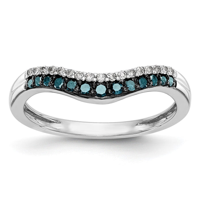 Buy Stylish 14K White Gold Contoured Band with 1/5 Carat Diamonds-2