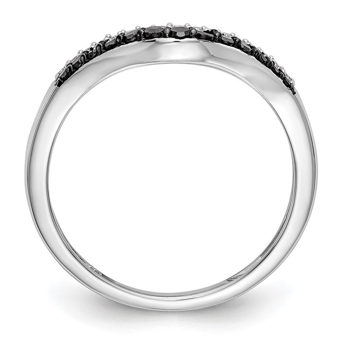 Buy Stylish 14K White Gold Band with 1/5 Carat Black & White Diamonds-2