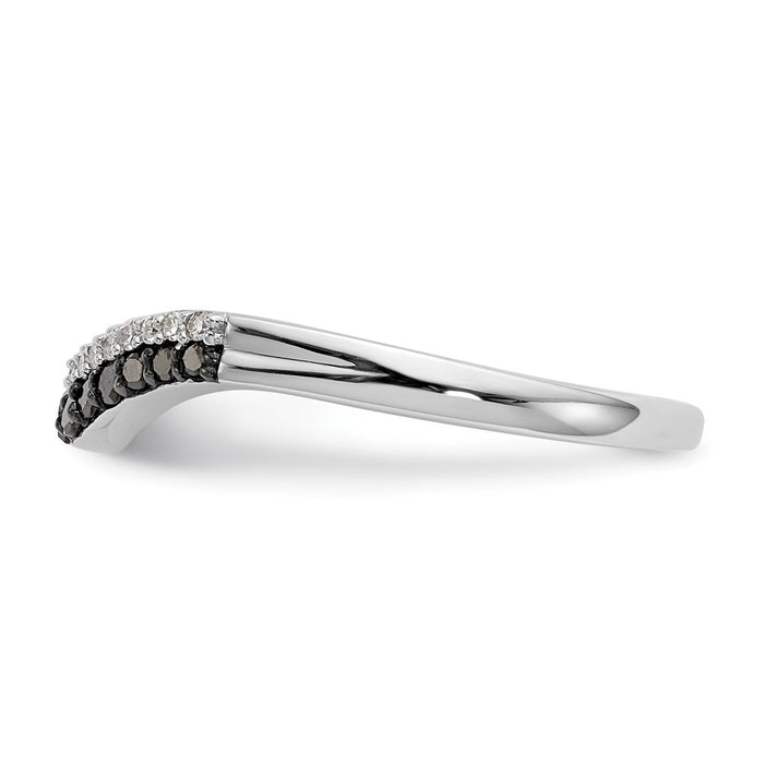 Buy Stylish 14K White Gold Band with 1/5 Carat Black & White Diamonds-3