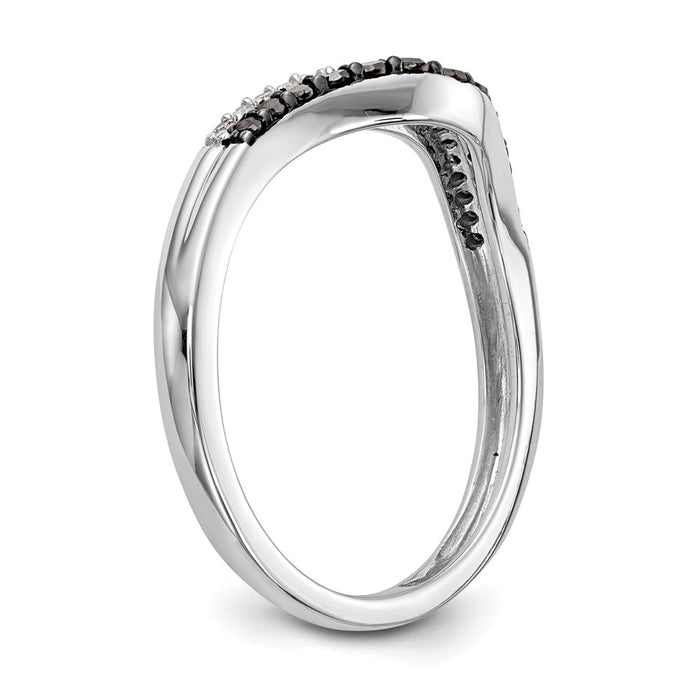 Buy Stylish 14K White Gold Band with 1/5 Carat Black & White Diamonds-6