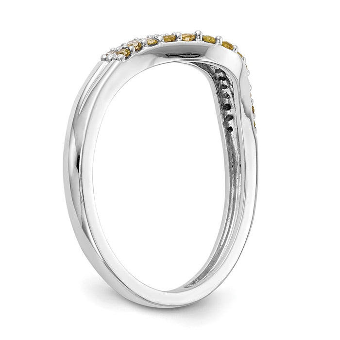 Buy 14K White Gold Contoured Band with 1/5 Carat Diamonds - Stylish Value!-6