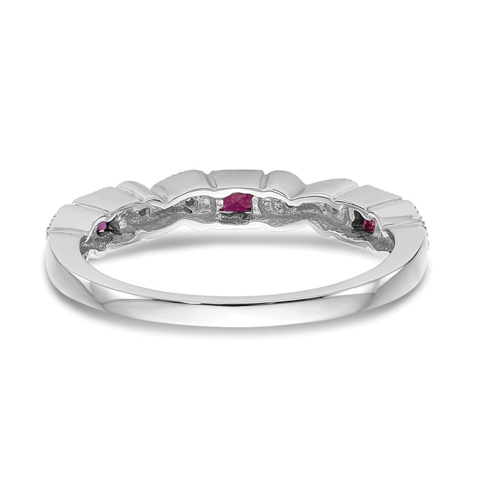 Shop Stylish 14K White Gold Heart-Shaped Band with 1/10 Carat Diamond & Ruby-5