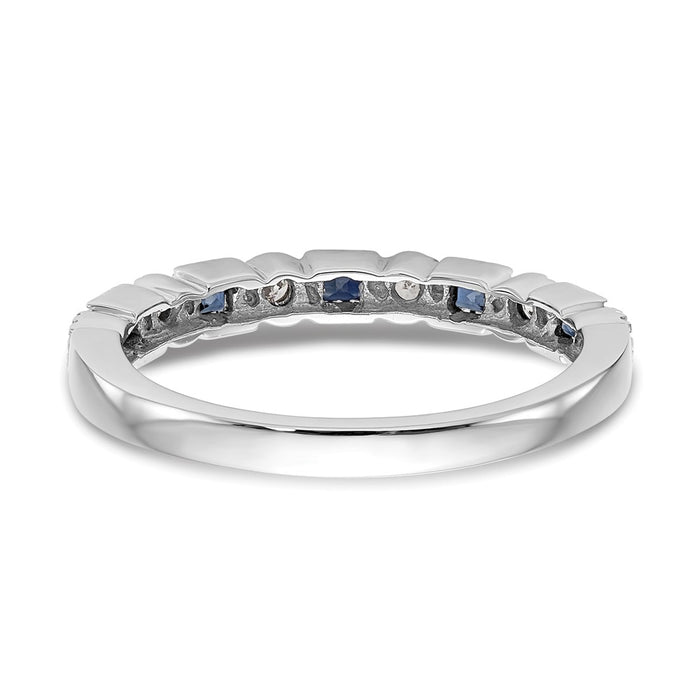 Buy Exclusive 14K White Gold Diamond & Blue Sapphire Eternity Band | 1/10 Carat-5