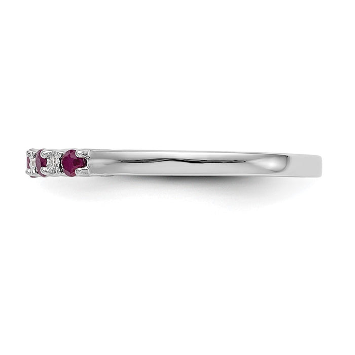 Buy Stylish 14K White Gold Diamond & Ruby Eternity Band, .01 Carat-3