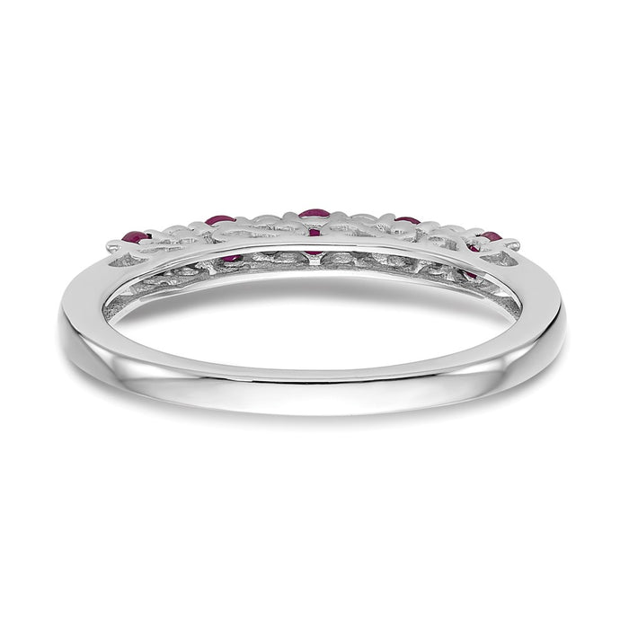 Buy Stylish 14K White Gold Diamond & Ruby Eternity Band, .01 Carat-5