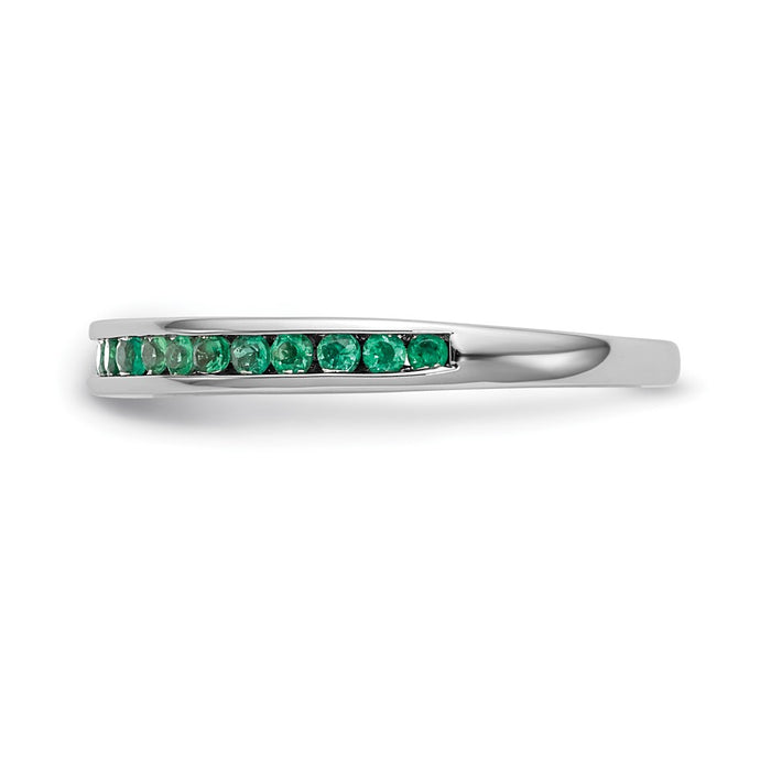 Shop Exclusive 14K White Gold Emerald Channel Set Band - Stylish and Affordable!-3
