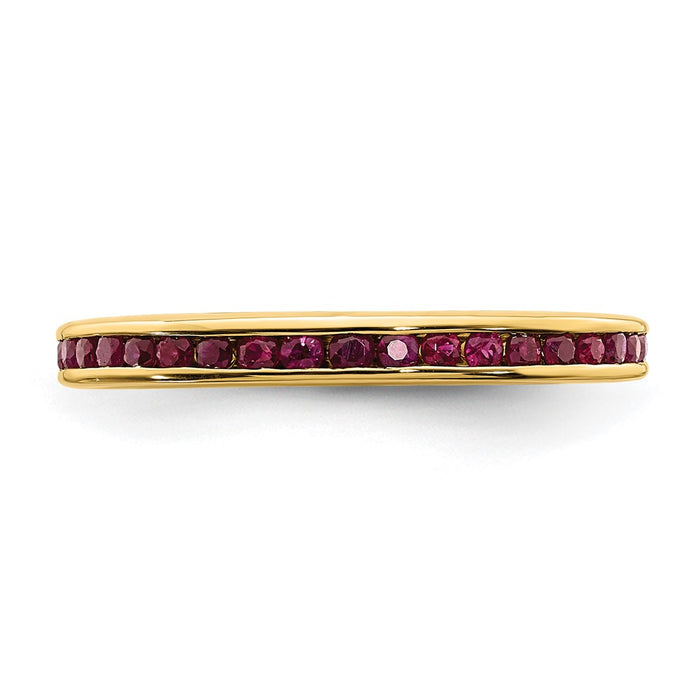 High-Quality 14K Gold Ruby Channel Set Band - Stylish Luxury Jewelry Design-4