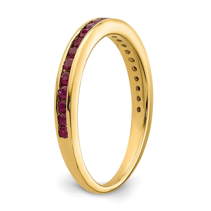 High-Quality 14K Gold Ruby Channel Set Band - Stylish Luxury Jewelry Design-6