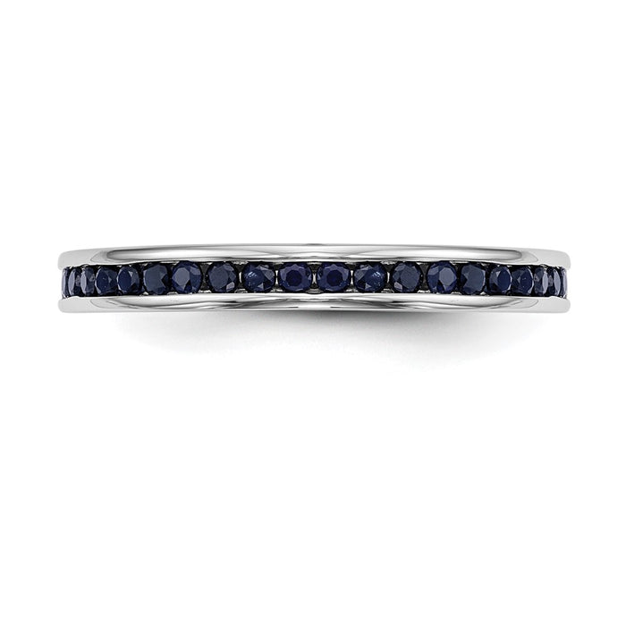Buy 14K White Gold Channel Set Band with Blue Sapphires - Stylish Luxury!-4